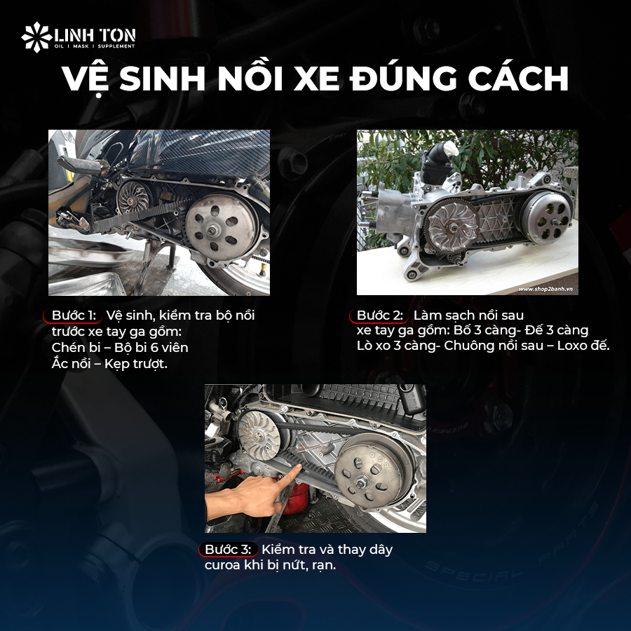 Cách vệ sinh nồi xe tay ga hiệu quả, sử dụng bền lâu - Linh Ton Store - 350a Trịnh Đình Trọng, Hòa Thạnh, Tân Phú, TPHCM - NHOT.LINHTON.VN