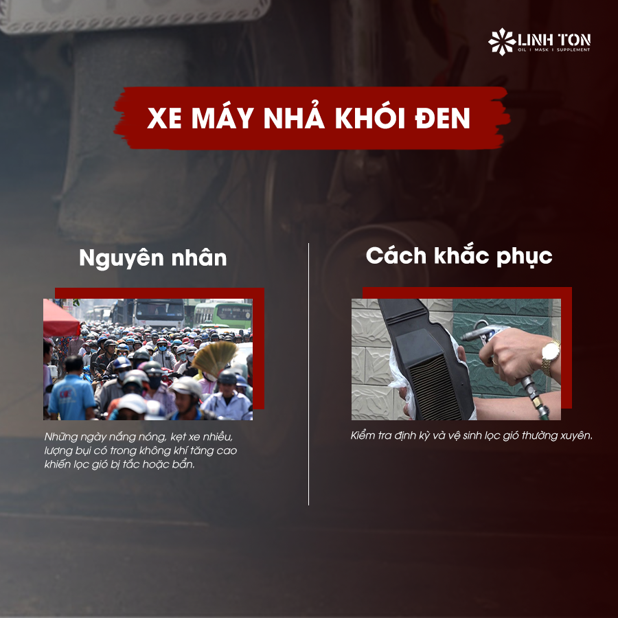 Xe máy nhả khói đen khi trời nóng - Linh Tôn Store - 350a Trịnh Đình Trọng, Hoà Thạnh, Tân Phú - NHOT.LINHTON.VN