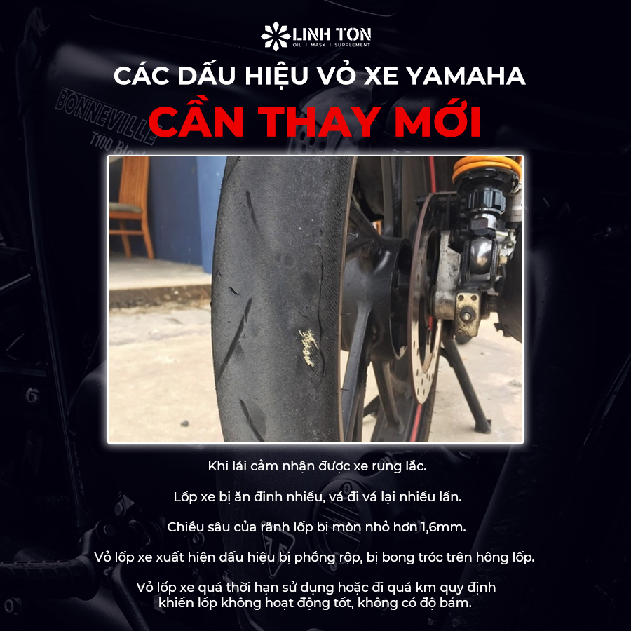 Các dấu hiệu vỏ xe Yamaha cần thay mới