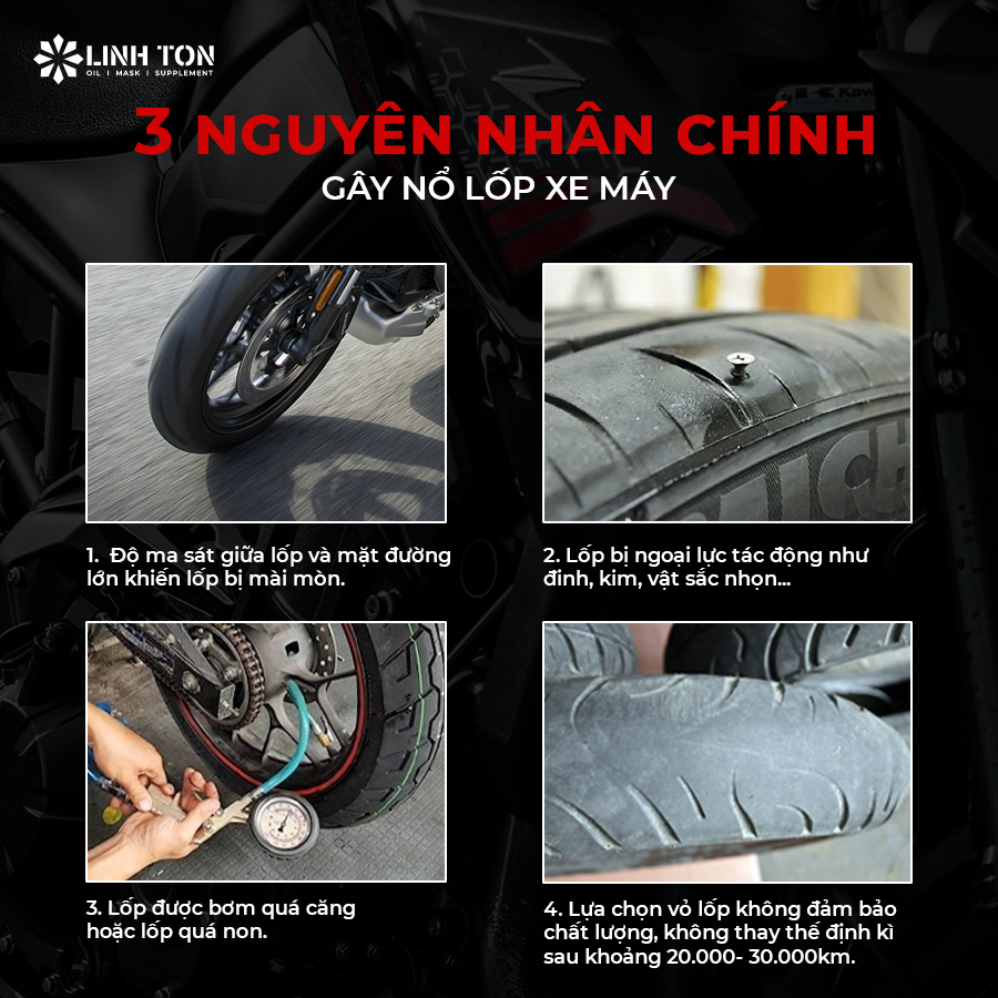 Nguyên nhân gây nổ lốp xe máy - Linh Tôn Store – 350A Trịnh Đình Trọng, Hòa Thạnh, Tân Phú - NHOT.LINHTON.VN