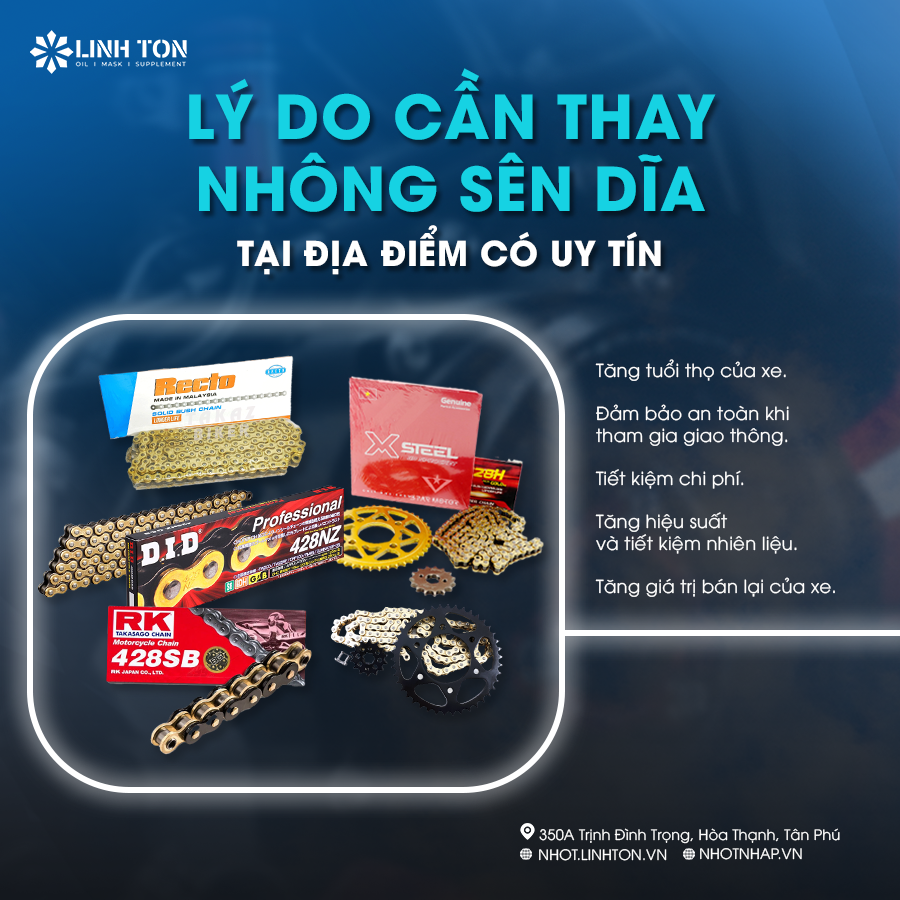 Lý do cần thay nhông sên dĩa tại địa điểm có uy tín
