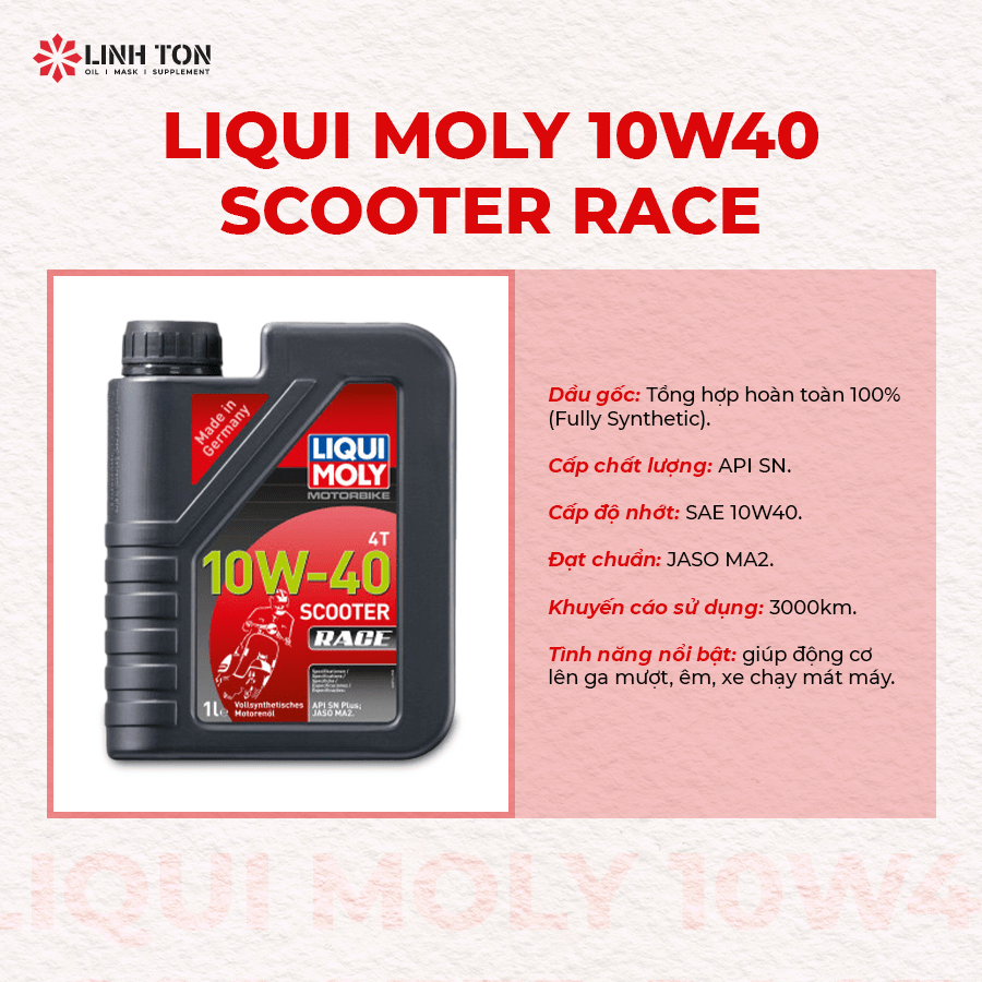 Đánh giá nhớt Liqui Moly 10W40 Scooter Race tốt không? - Linh Ton Store - 350a Trịnh Đình Trọng, Hoà Thạnh, Tân Phú - NHOT.LINHTON.VN