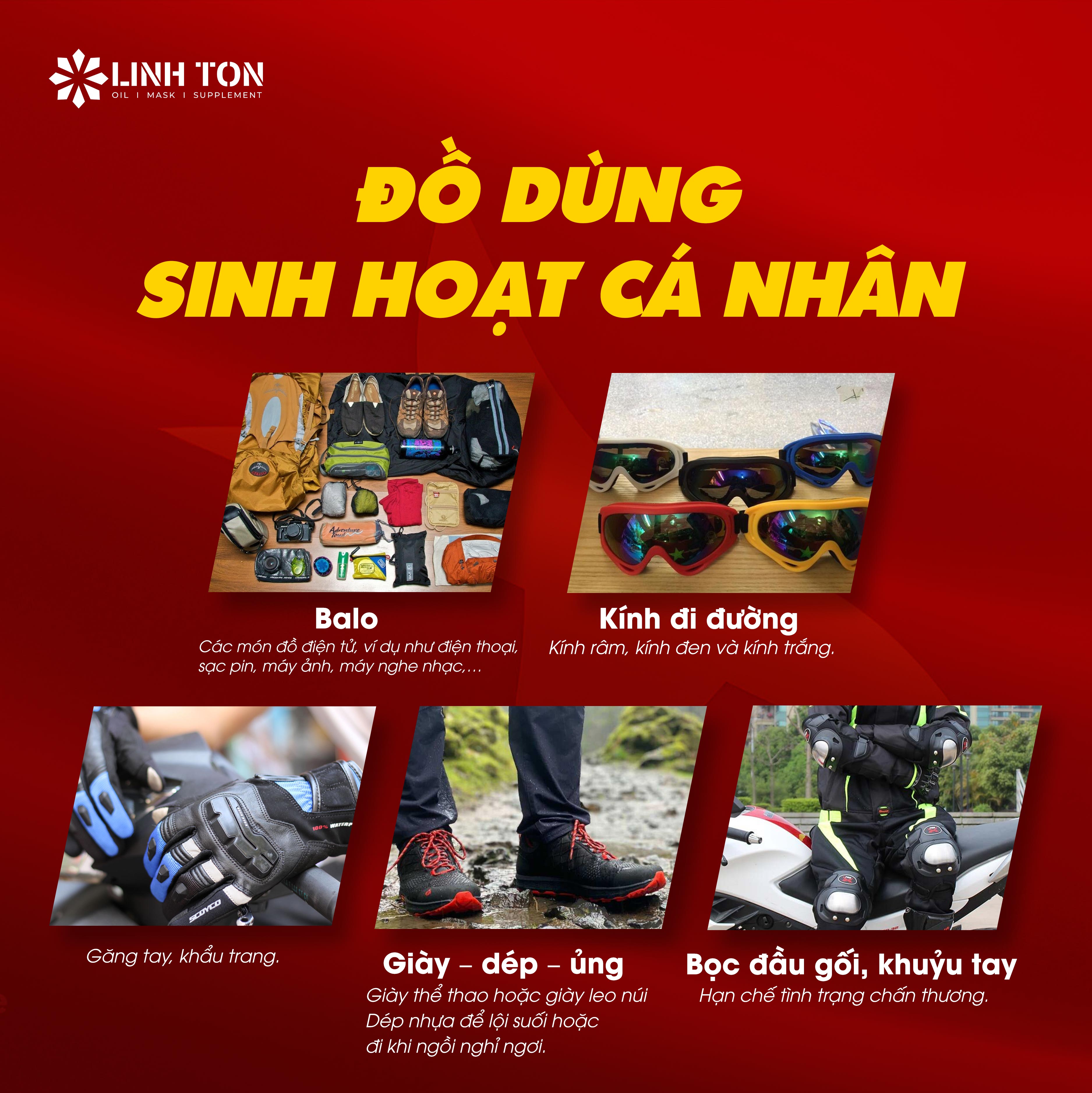 Đồ dùng sinh hoạt cá nhân khi đi tour xa - Linh Tôn Store