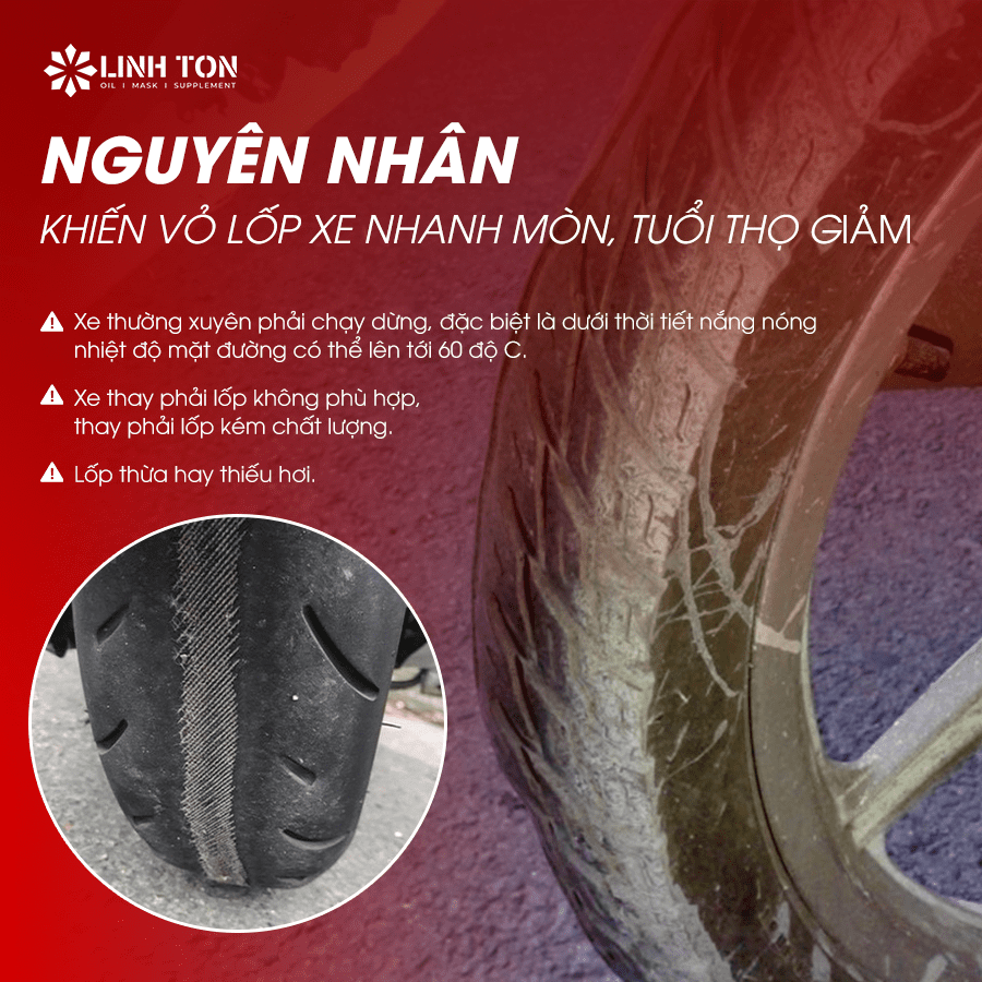 Nguyên nhân khiến vỏ lốp xe nhanh mòn, tuổi thọ giảm