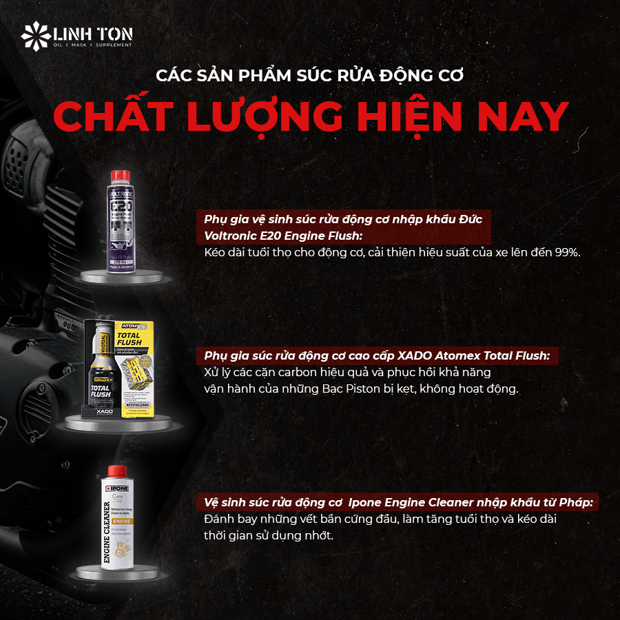 Các sản phẩm súc rửa động cơ chất lượng hiện nay