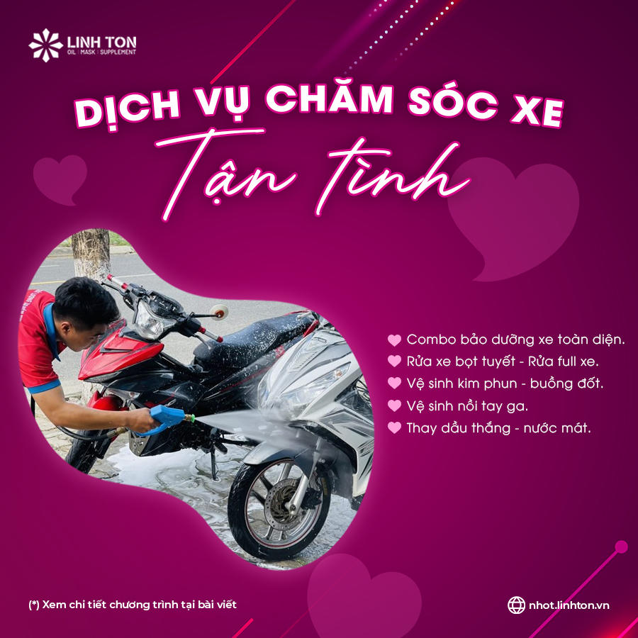 Các dịch vụ chăm sóc xe đặc biệt tại chương trình khuyến mãi 8/3 - Trung tâm dầu nhớt và sản phẩm phụ trợ Linh Ton Store - 350a Trịnh Đình Trọng, Hoà Thạnh, Tân Phú
