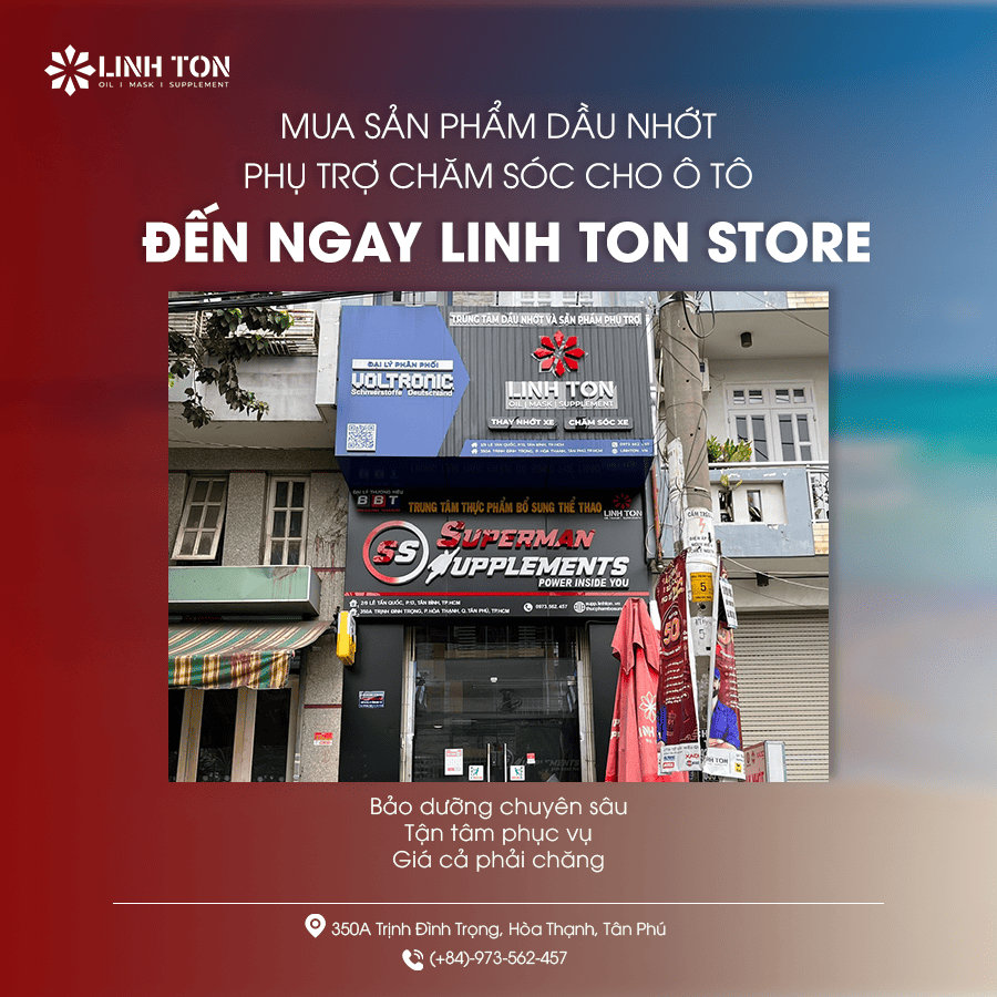 Mua sản phẩm dầu nhớt - phụ trợ chăm sóc cho ô tô đến ngay LINH TON STORE - Linh Tôn Store - 350a Trịnh Đình Trọng, Hoà Thạnh, Tân Phú - NHOT.LINHTON.VN