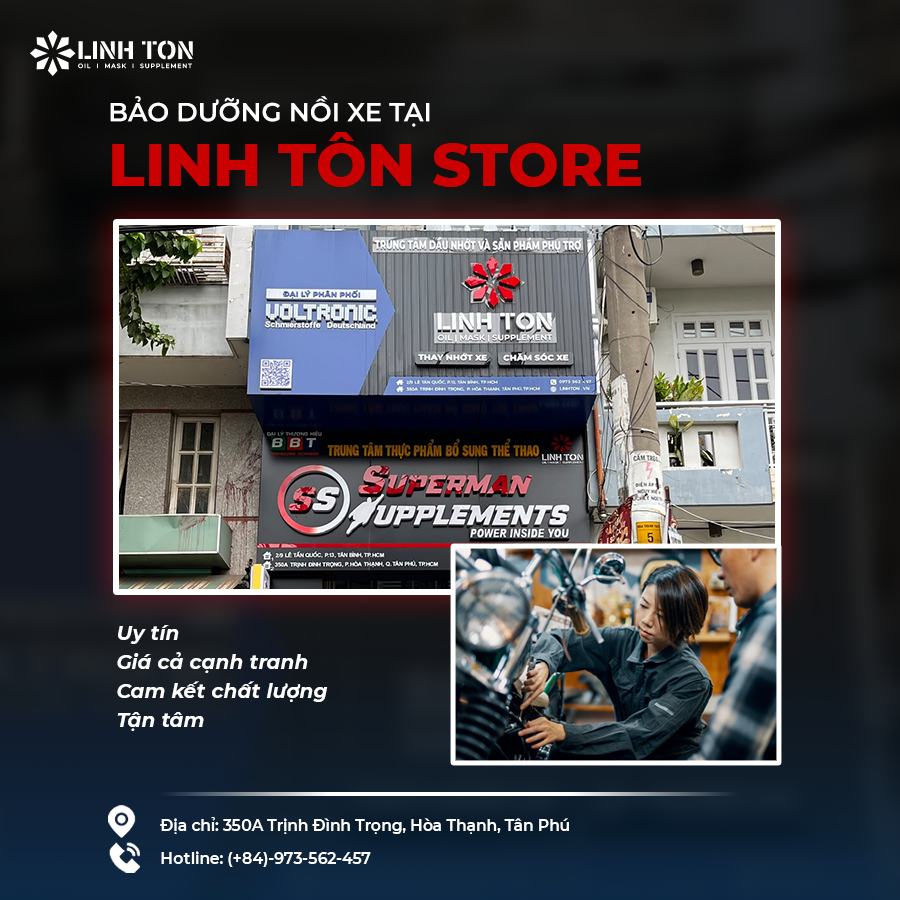 Nơi bảo dưỡng, vệ sinh nồi xe tay ga uy tín tại Quận Tân Phú, Thành phố Hồ Chí Minh - Linh Ton Store - 350a Trịnh Đình Trọng, Hòa Thạnh, Tân Phú, TPHCM - NHOT.LINHTON.VN