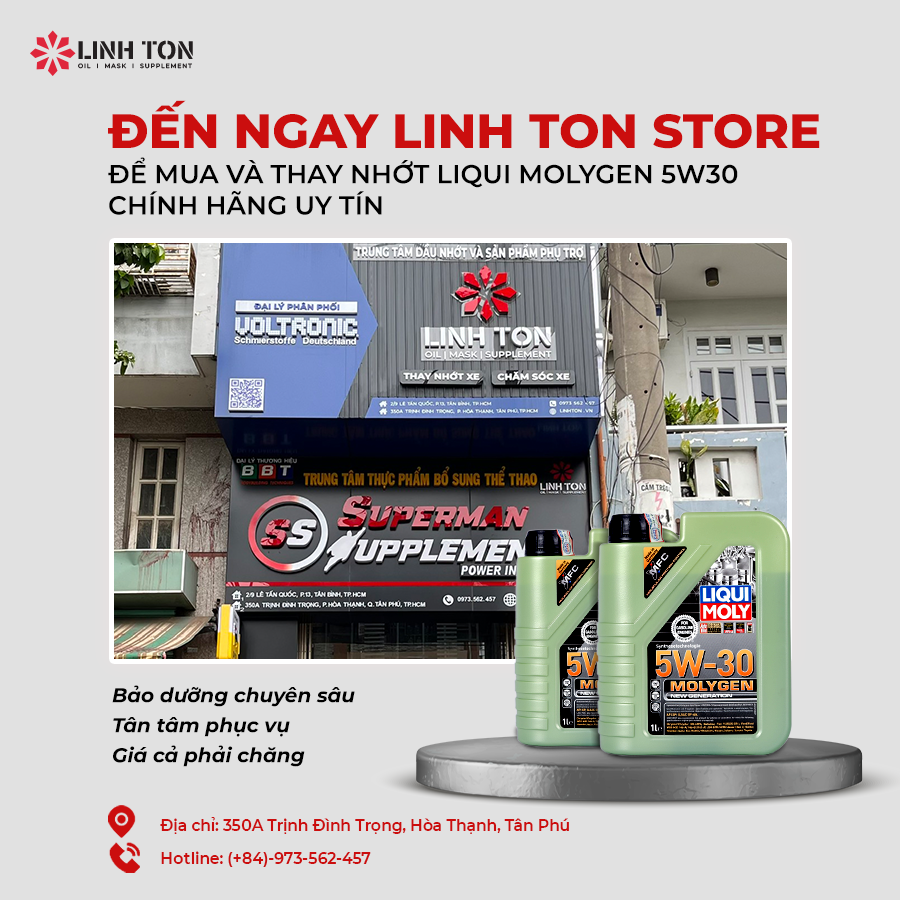 Mua và thay nhớt Liqui Molygen 5W30 chất lượng cao tại quận Tân Phú - Linh Ton Store - NHOT.LINHTON.VN - 350A TRỊNH ĐÌNH TRỌNG, HÒA THẠNH, TÂN PHÚ