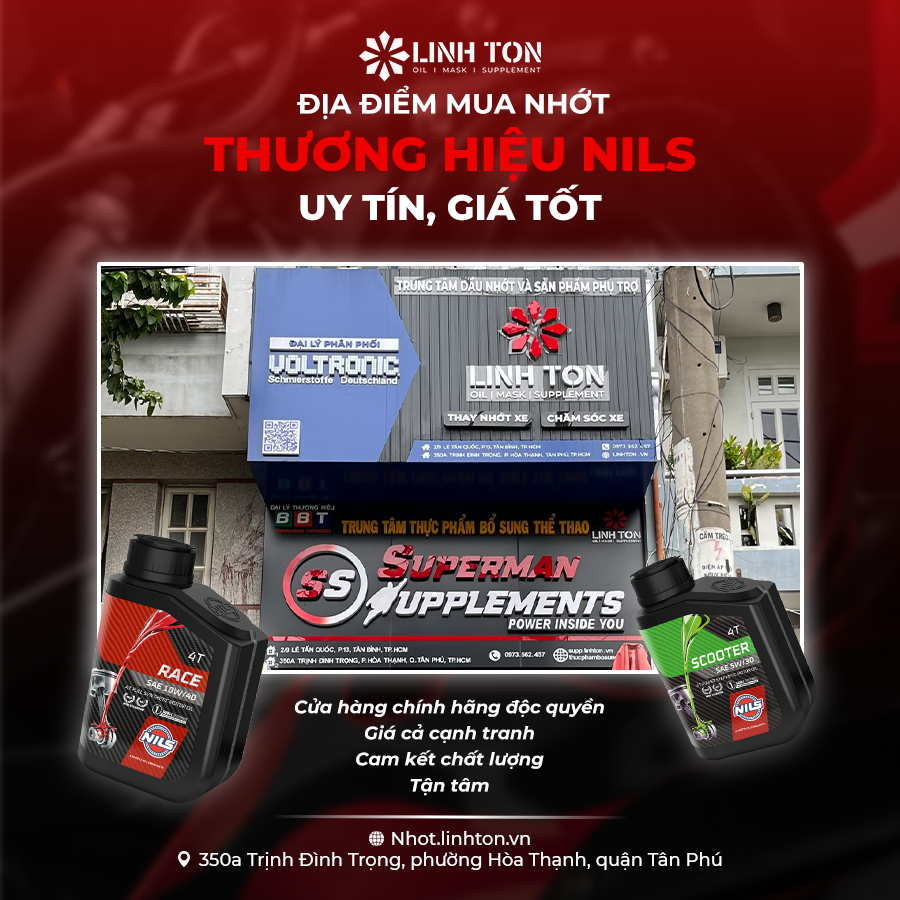 Địa điểm mua nhớt thương hiệu Nils uy tín, giá tốt - Linh Tôn Store - 350a Trịnh Đình Trọng, Hoà Thạnh, Tân Phú, TPHCM