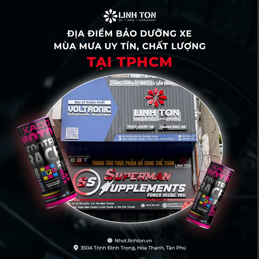 Địa điểm bảo dưỡng xe mùa mưa uy tín, chất lượng tại TPHCM - Linh Tôn Store - 350a Trịnh Đình Trọng, Hoà Thạnh, Tân Phú, TPHCM