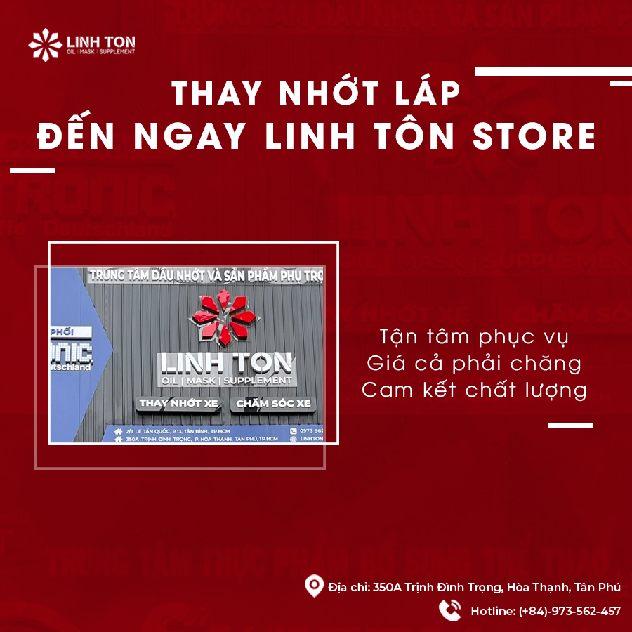 Thay nhớt láp chính hãng, uy tín tại quận Tân Phú