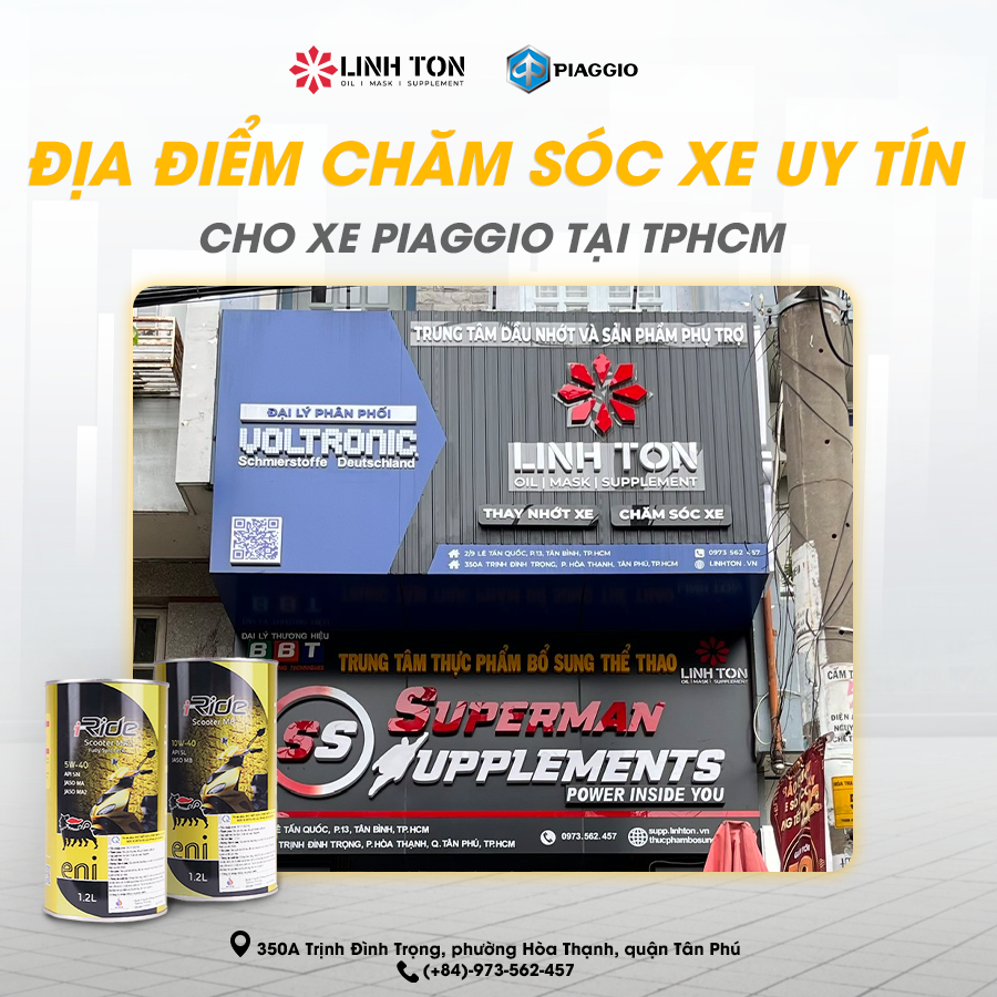 Địa điểm chăm sóc xe uy tín cho vespa tại TPHCM - Linh Tôn Store - 350a Trịnh Đình Trọng, Hoà Thạnh, Tân Phú, TPHCM