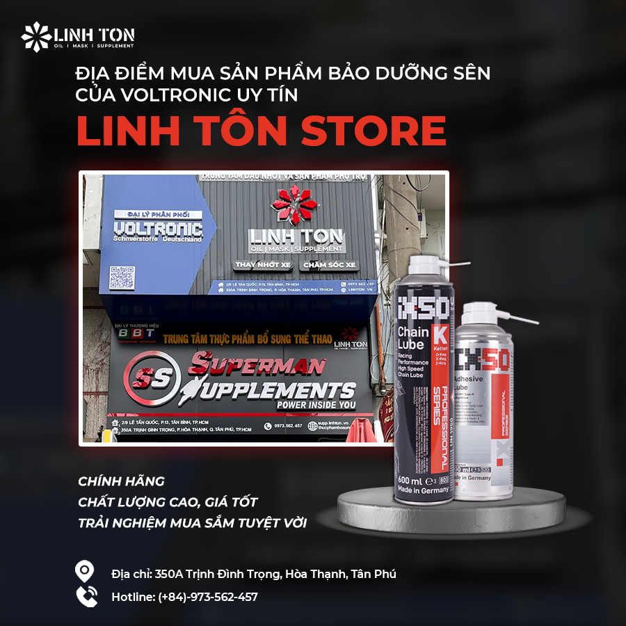 Địa điểm mua sản phẩm bảo dưỡng sên của Voltronic uy tín - Linh Tôn Store - 350A Trịnh Đình Trọng, Hòa Thạnh, Tân Phú - NHOT.LINHTON.VN