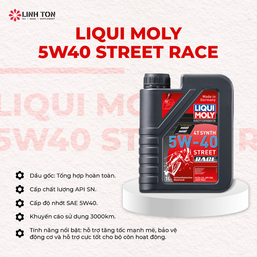 Dầu nhớt Liqui Moly 5w40 Street Race cho xe côn tay có tốt không? - Linh Ton Store - 350a Trịnh Đình Trọng, Hoà Thạnh, Tân Phú - NHOT.LINHTON.VN
