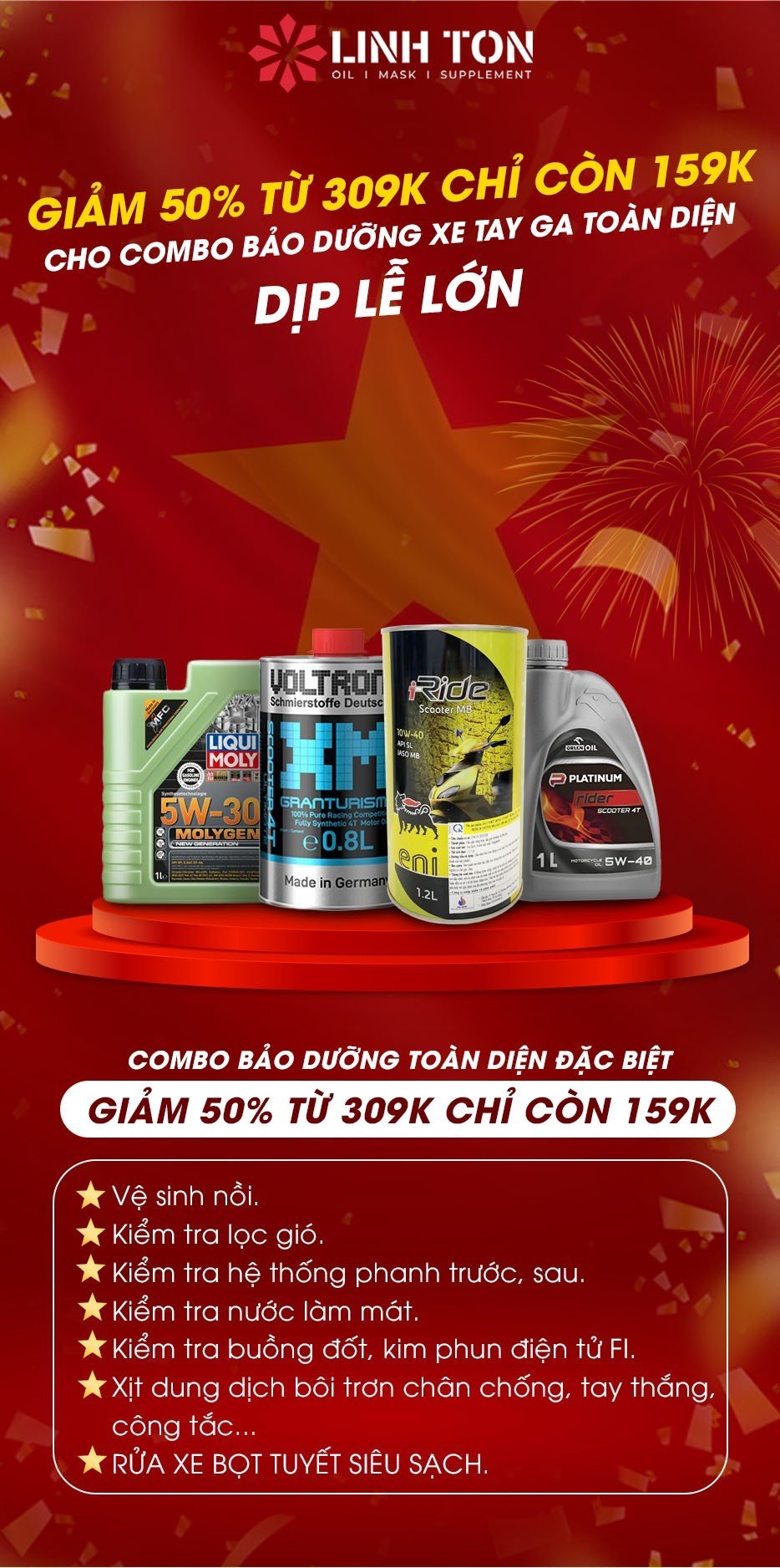 Gói bảo dưỡng dành cho xe tay ga - LINH TON STORE - 350A TRỊNH ĐÌNH TRỌNG, HOÀ THẠNH, TÂN PHÚ, TP.HCM - NHOT.LINHTON.VN