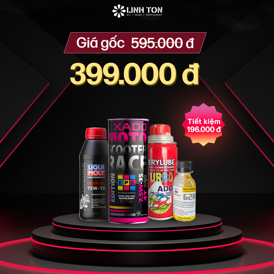 Combo Xado Scooter 7.5W35 + Nhớt lap 75w90 150ml + 20ml Verylube Turbo + 20ml Voltronic G20 - Linh Tôn Store - 350a Trịnh Đình Trọng, Hoà Thạnh, Tân Phú