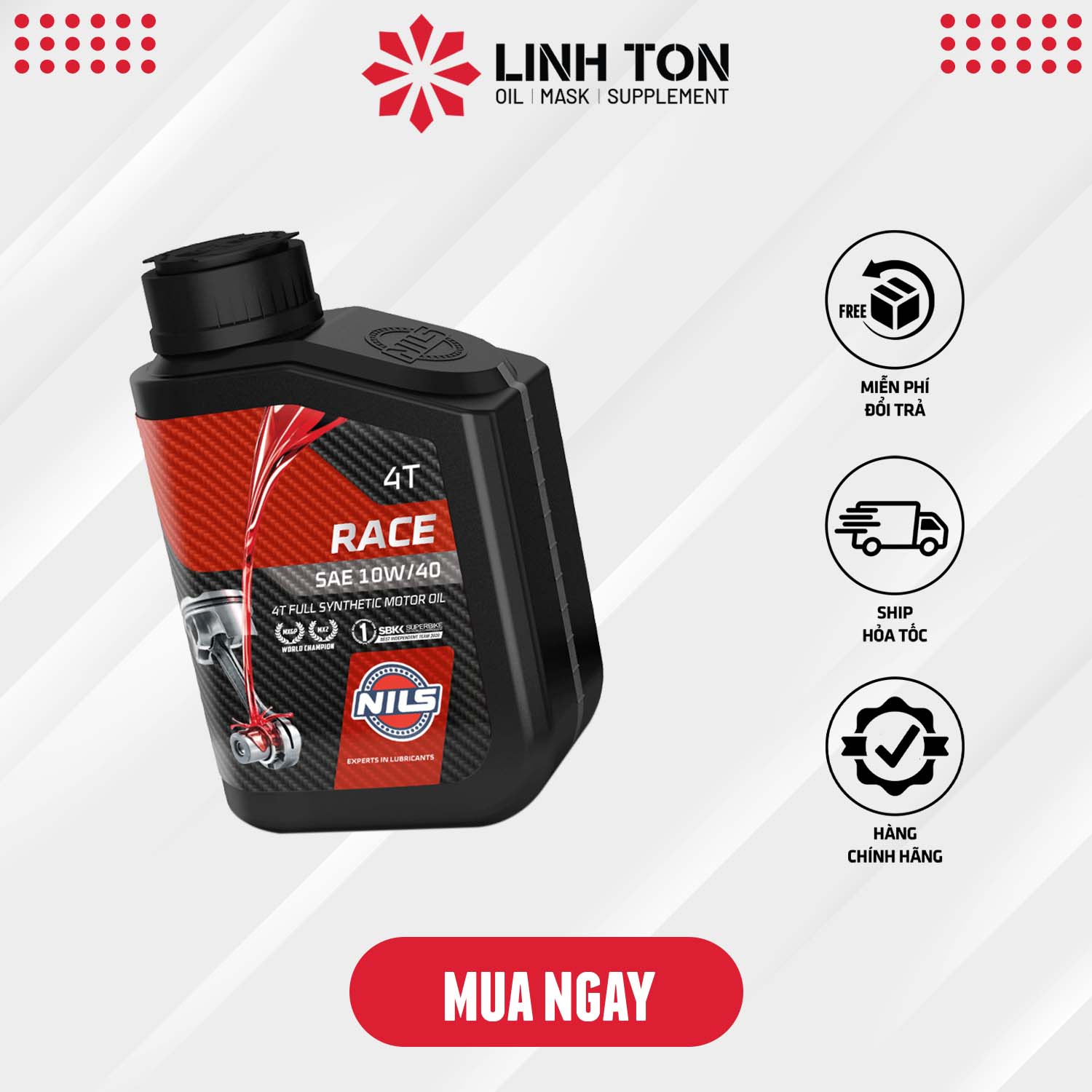Nhớt Nils Race 10w40 - Linh Tôn Store - 350a Trịnh Đình Trọng, Hoà Thạnh, Tân Phú, TPHCM