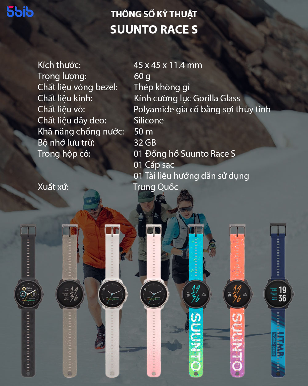 Thông số kỹ thuật đồng hồ Suunto Race S