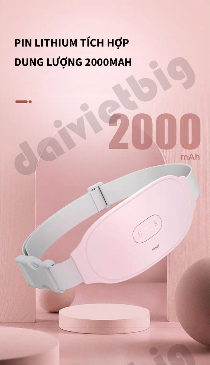 Máy Chườm Bụng Kinh-Đai Massage Giảm Đau Bụng Kinh Haier HZT-Y05L-Hỗ Trợ Chống Lão Hóa-Quà Tặng Bạn Gái