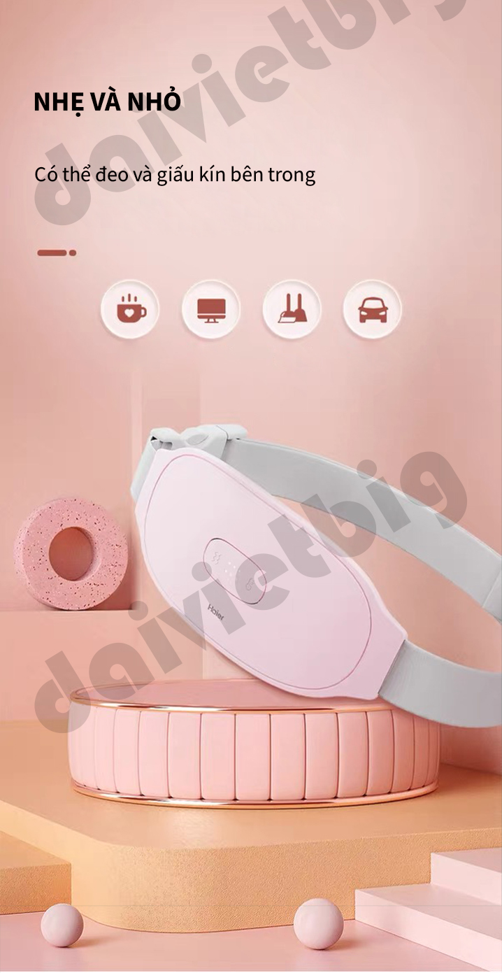Máy Chườm Bụng Kinh-Đai Massage Giảm Đau Bụng Kinh Haier HZT-Y05L-Hỗ Trợ Chống Lão Hóa-Quà Tặng Bạn Gái