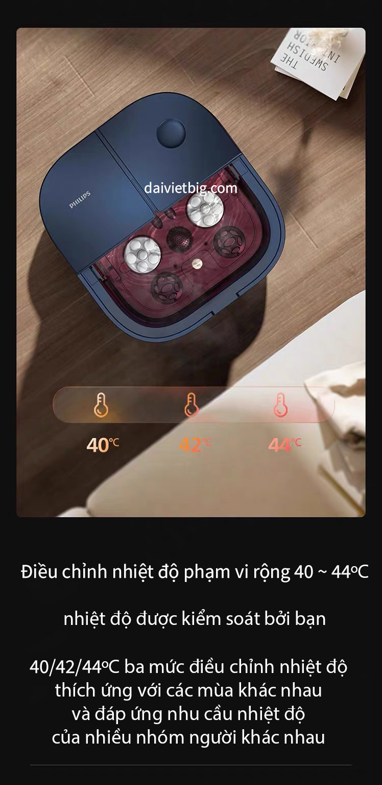 Bồn ngâm chân gấp gọn massage tự động Philips, Chậu ngâm chân mát xa lưu thông dễ ngủ- bản đặc biệt 2025
