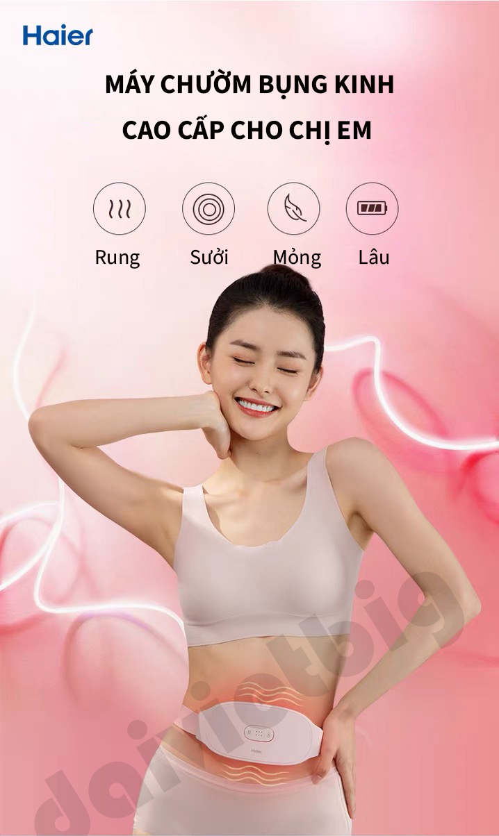 Máy Chườm Bụng Kinh-Đai Massage Giảm Đau Bụng Kinh Haier HZT-Y05L-Hỗ Trợ Chống Lão Hóa-Quà Tặng Bạn Gái