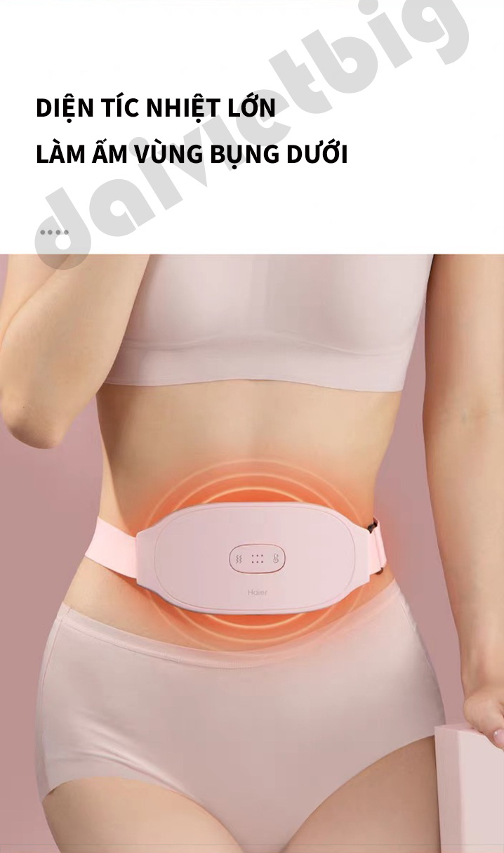 Máy Chườm Bụng Kinh-Đai Massage Giảm Đau Bụng Kinh Haier HZT-Y05L-Hỗ Trợ Chống Lão Hóa-Quà Tặng Bạn Gái