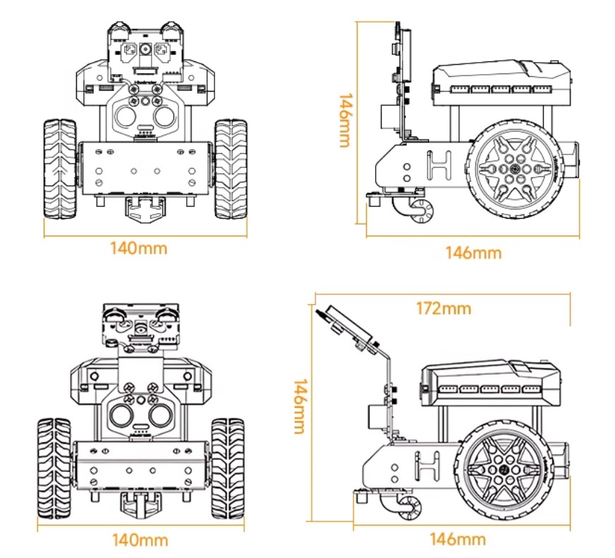 Bộ dụng cụ robot lập trình Python cho trẻ em, xe tự lái thông minh AiNova Smart Car Vision