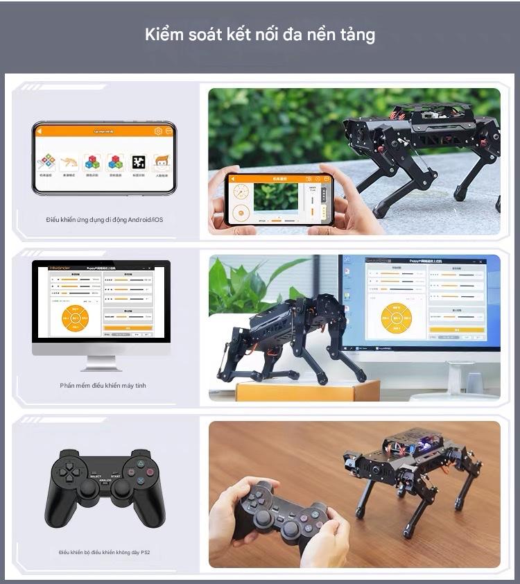 Chó Robot Huaner ROS Raspberry Pi Chó cơ khí bốn chân AI Vision Mô hình lớn Bionic Lập trình SLAM Lập bản đồ