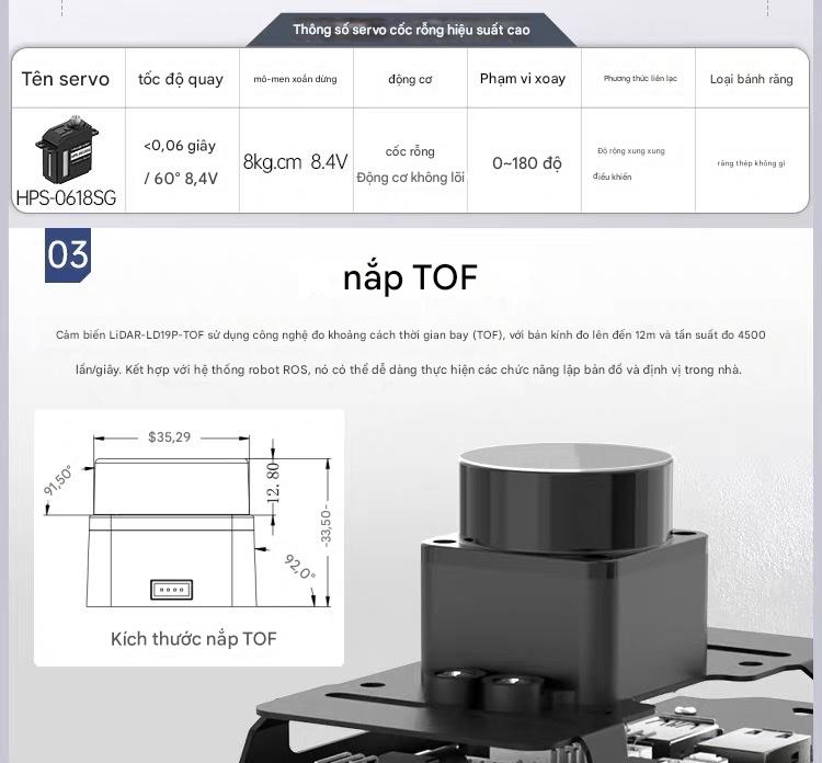 Chó Robot Huaner ROS Raspberry Pi Chó cơ khí bốn chân AI Vision Mô hình lớn Bionic Lập trình SLAM Lập bản đồ