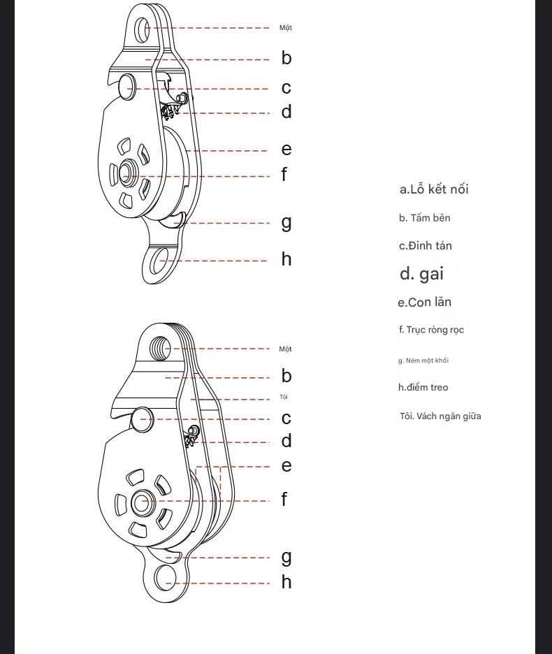 Bộ Ròng rọc Nâng Đa Năng Tự Khóa Ngoài trời XINDA (XINDA Outdoor Equipment).