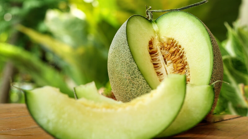 Xếp dưa lưới hình bàn tay cho bàn tiệc tại gia