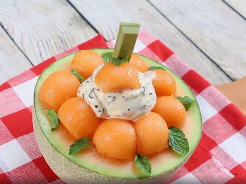 Dưa lưới được chế biến thành nhiều món ăn khác nhau