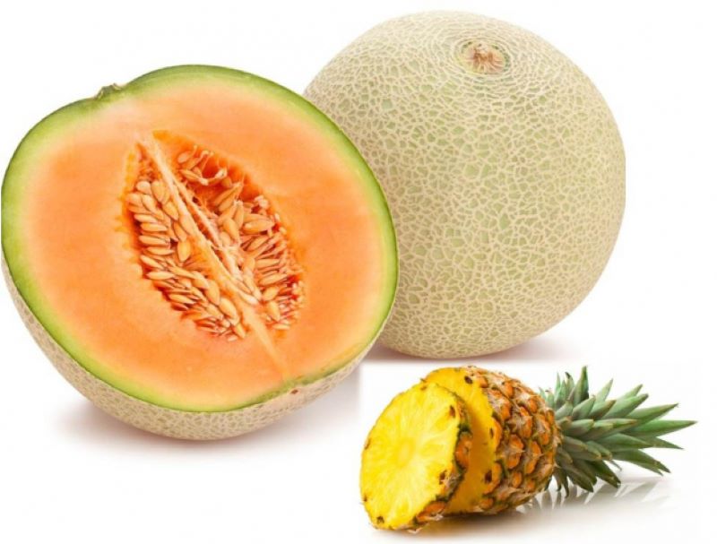 Sinh tố dưa lưới mix với thơm