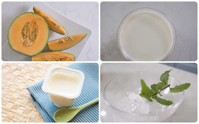 Cách làm món sinh tố dưa lưới với sữa chua