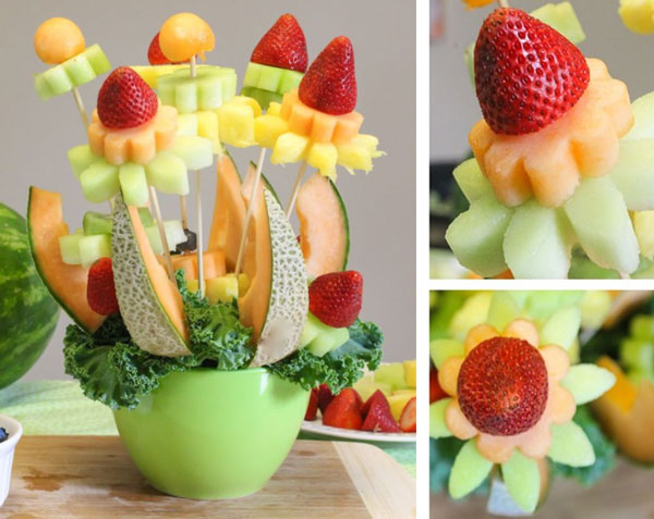 Cách trang trí dưa lưới đẹp mẫu 11