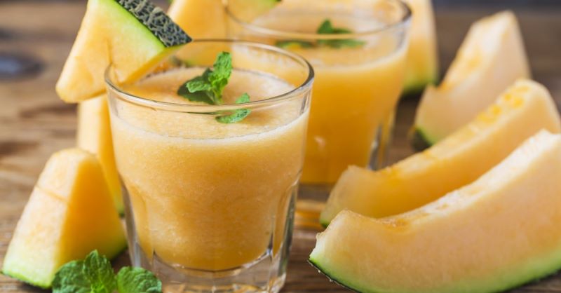 Món nước dưa lưới mix với lá bạc hà