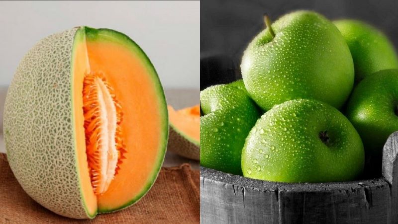 Món nước ép dưa lưới với táo