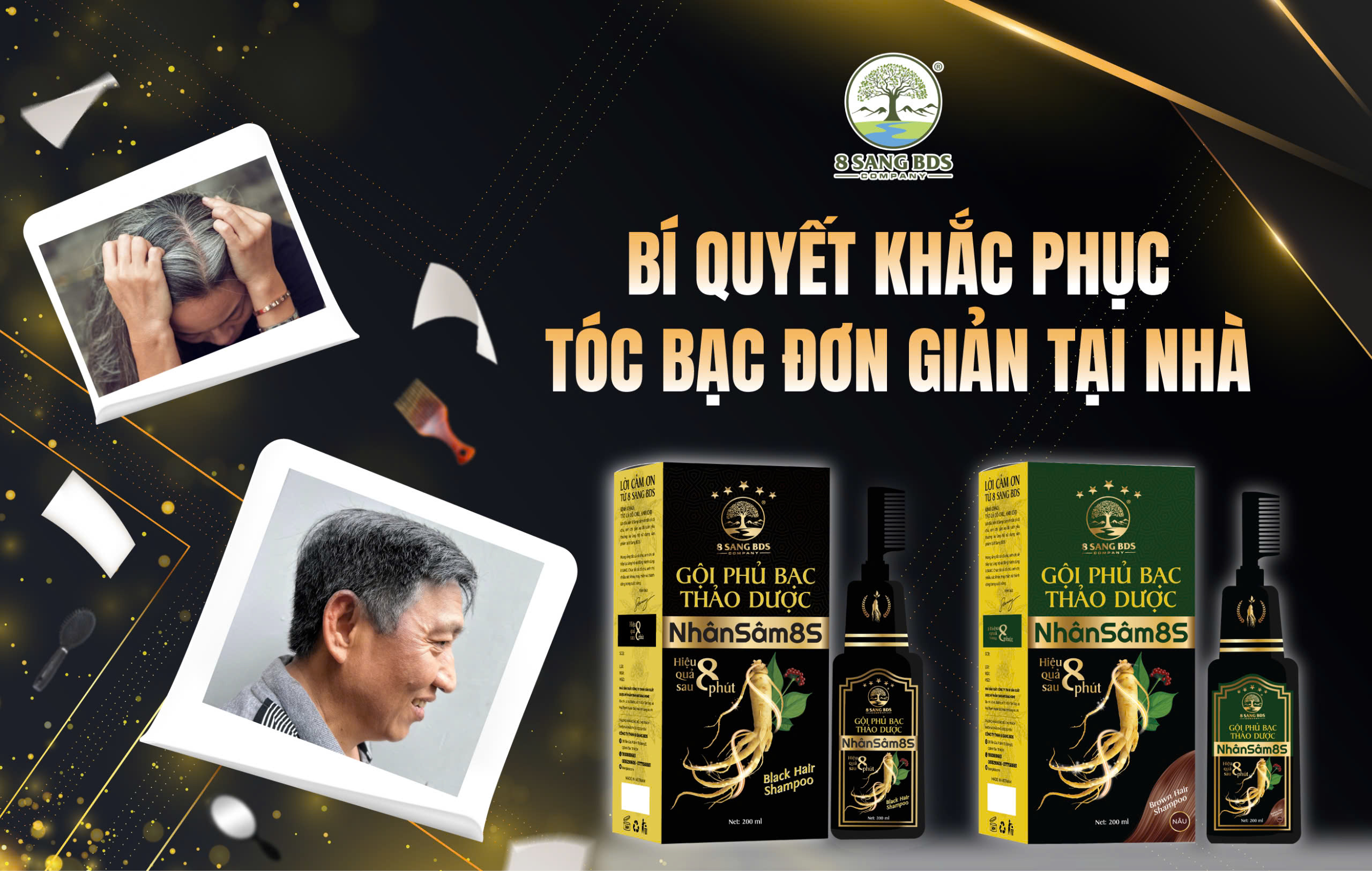 Gội phủ bạc thảo dược nhân sâm 8S