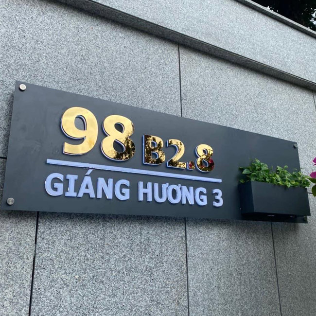 Biển số nhà inox chữ nổi