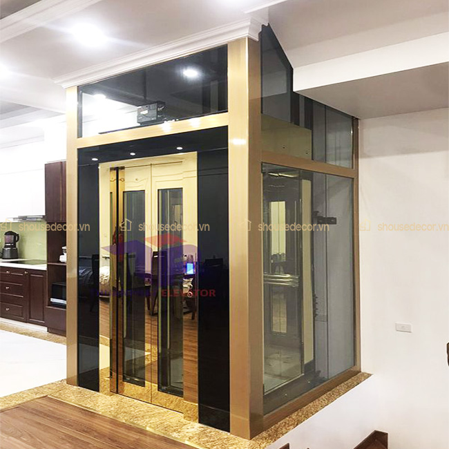 Công trình ốp inox thang máy kính hoàn thành được bàn giao cho khách hàng