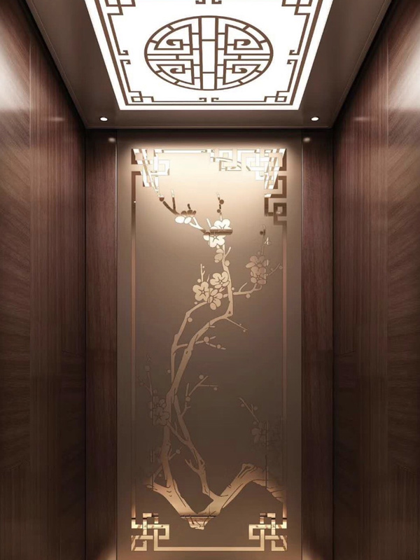 Mẫu 7 - Hoa văn thang máy cành đào