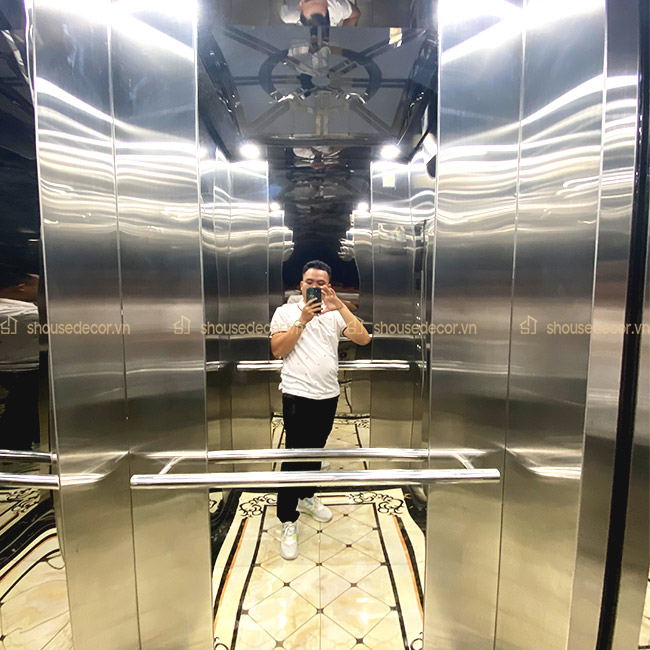 Dự án Hoàng Gia Hotel sử dụng ốp inox cabin thang máy