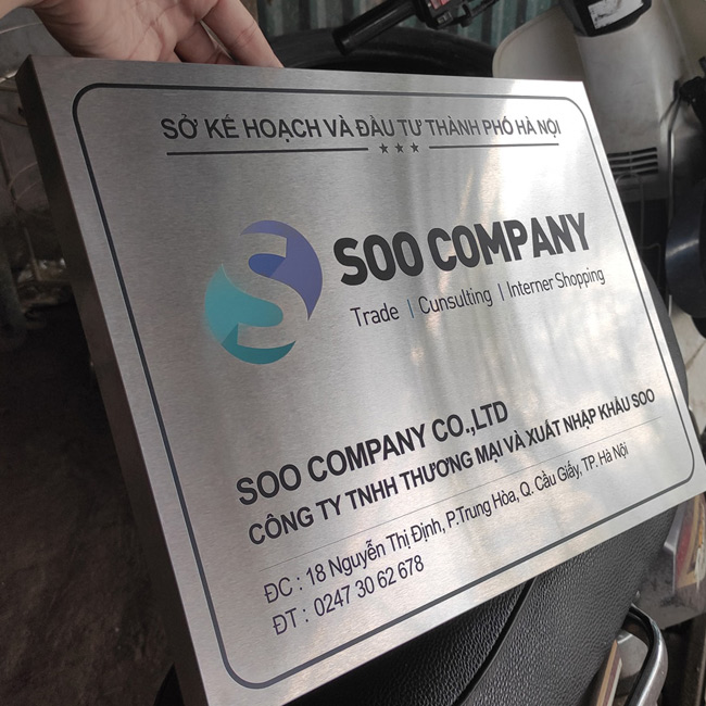 Bảng chỉ dẫn inox in UV