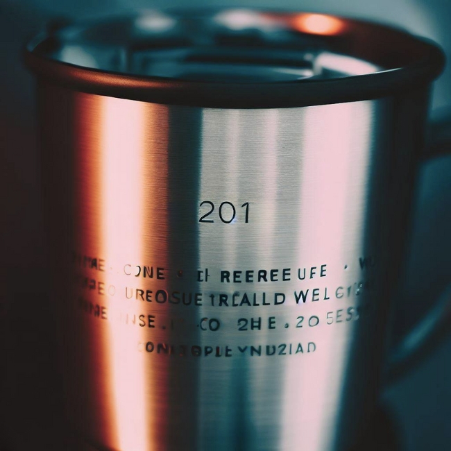 Ảnh một chiếc ly được làm từ inox 201