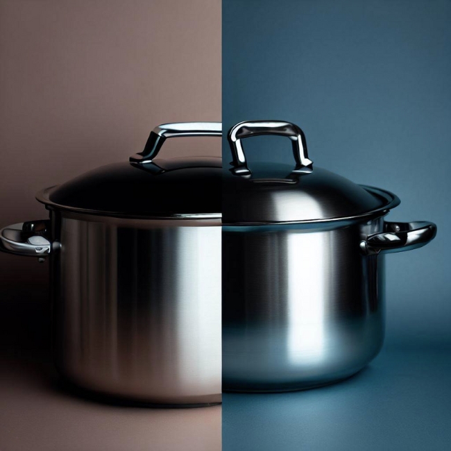 Ảnh 2 sản phẩm được làm từ Inox 304 và 316