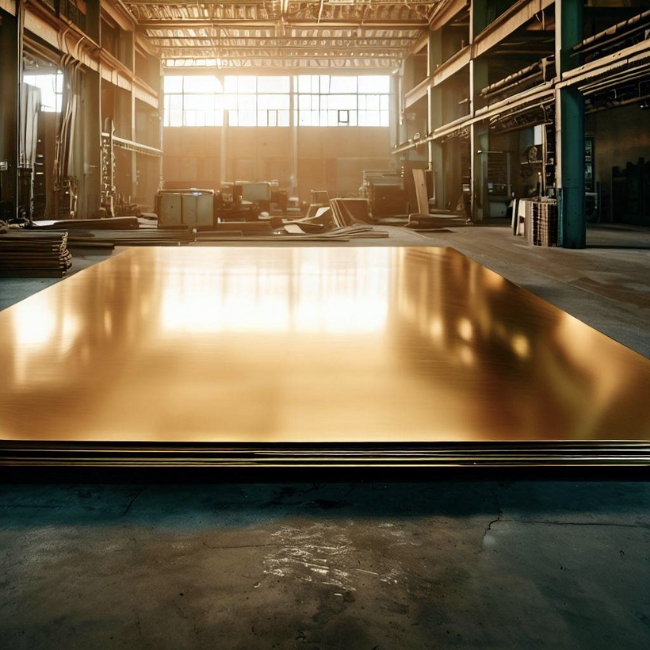 Ảnh bên trong một nhà hàng sang trọng được trang trí bởi inox vàng