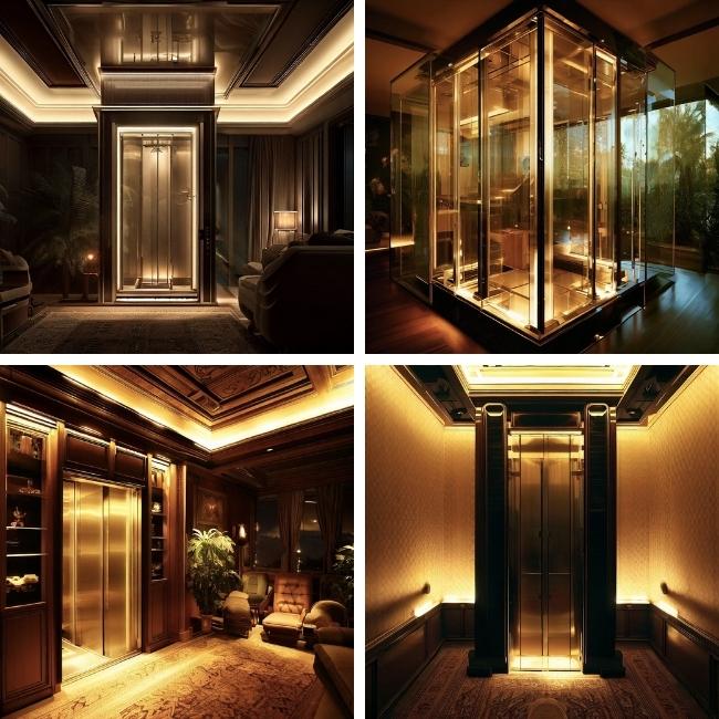 Hình ảnh một số kích thước thang máy gia đình đã thi công