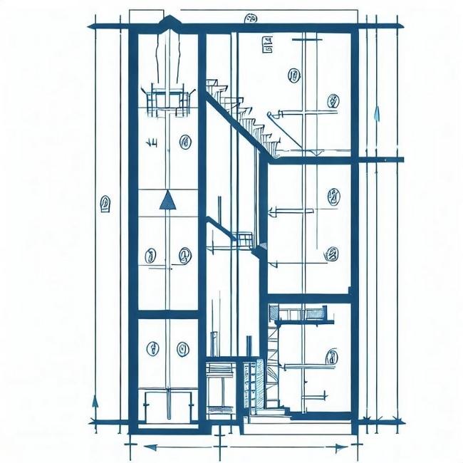 Sơ đồ hiển thị các bước để tính kích thước thang máy gia đình